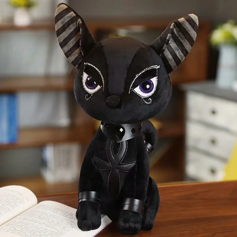 Gothic All Black Devil Animals Plush Toys Monsters Black Unicorn Hydra Snake Anubis Pentacle Elephant Rabbit Stuffed Dolls Kids Friends Gift  (10)