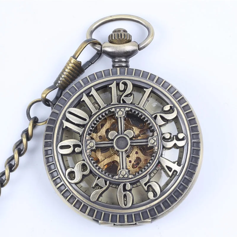 

European and American style automatic semi-automatic pocket watch classic pocket watch Roman digital dial pocket watch