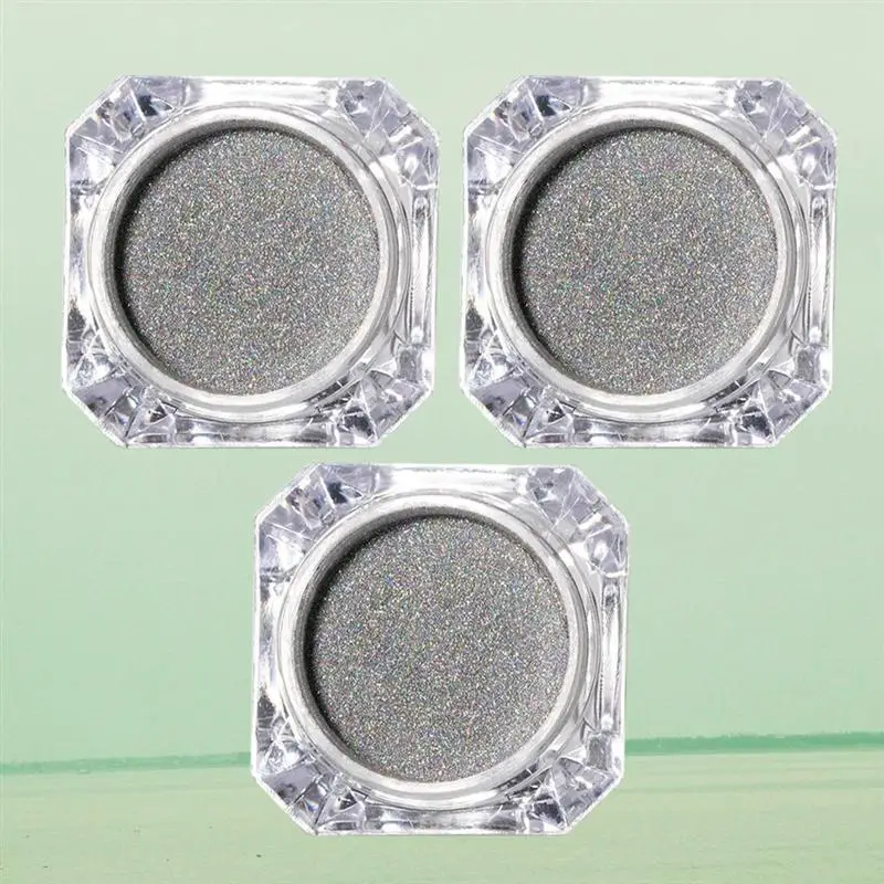 3PCS Decorative Sparkling Glitter Nail Pigment Powder Nail Art Tool Nail Decoration for Eyeshadow Makeup Nail Art Women