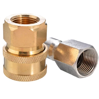 

2Pcs 3/8" Pressure Washer Coupling to Quick Release Coupling Male Female Probe Connector For Garden Irrigation