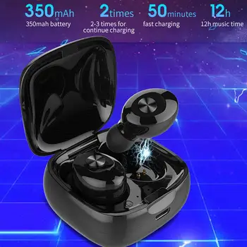 

XG12 New Portable TWS Bluetooth 5.0 Wireless Music Earphones Earbud with Charging Box