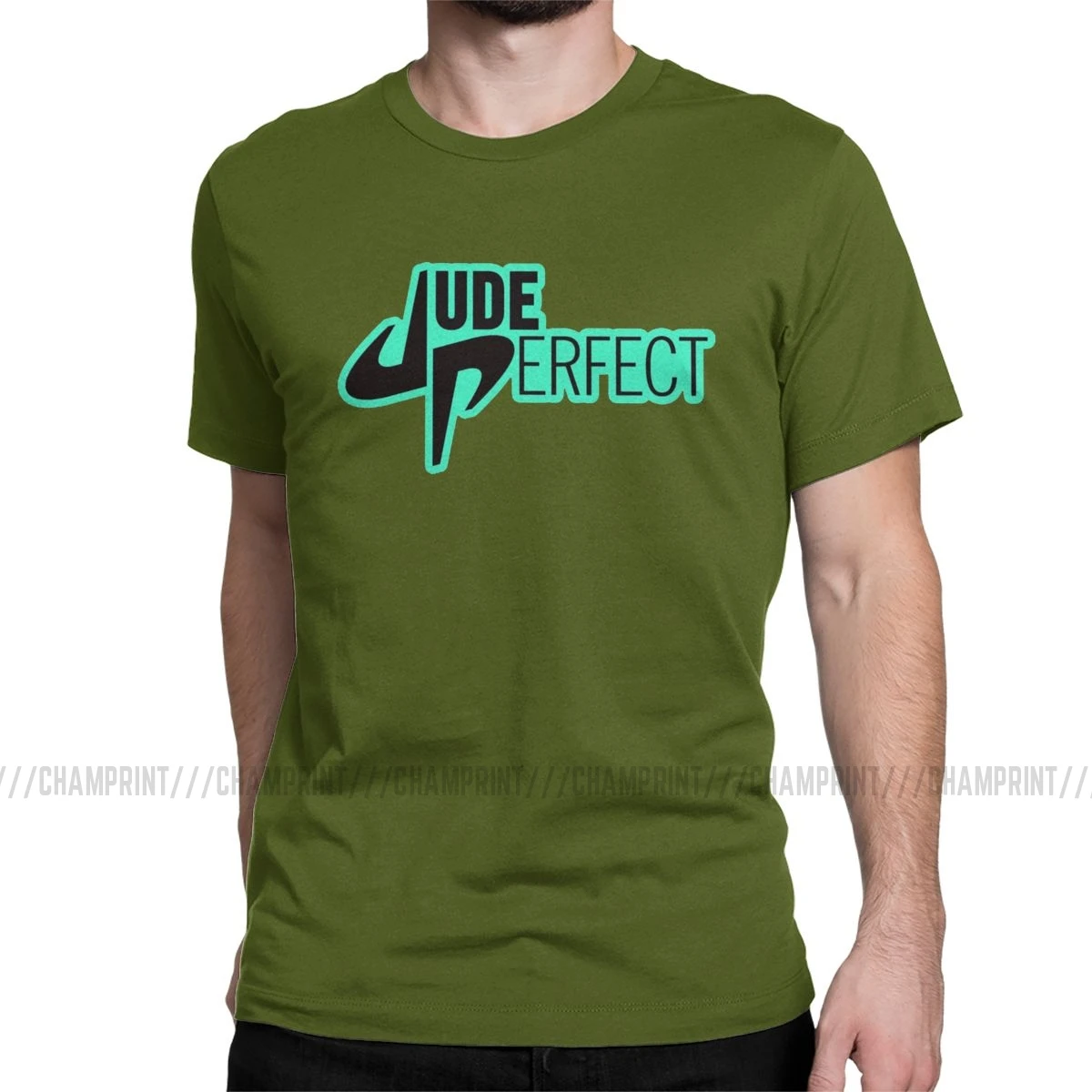 Мужские футболки Dude Perfect Merch, трендовые футболки Tyler Coby Cory Cod, спортивные футболки с ютубом и юмором, футболки с коротким рукавом из чистого хлопка - Цвет: Армейский зеленый