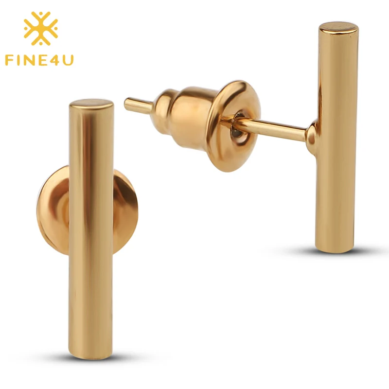 FINE4U E111 милые мини-серьги-гвоздики для женщин, серьги из нержавеющей стали