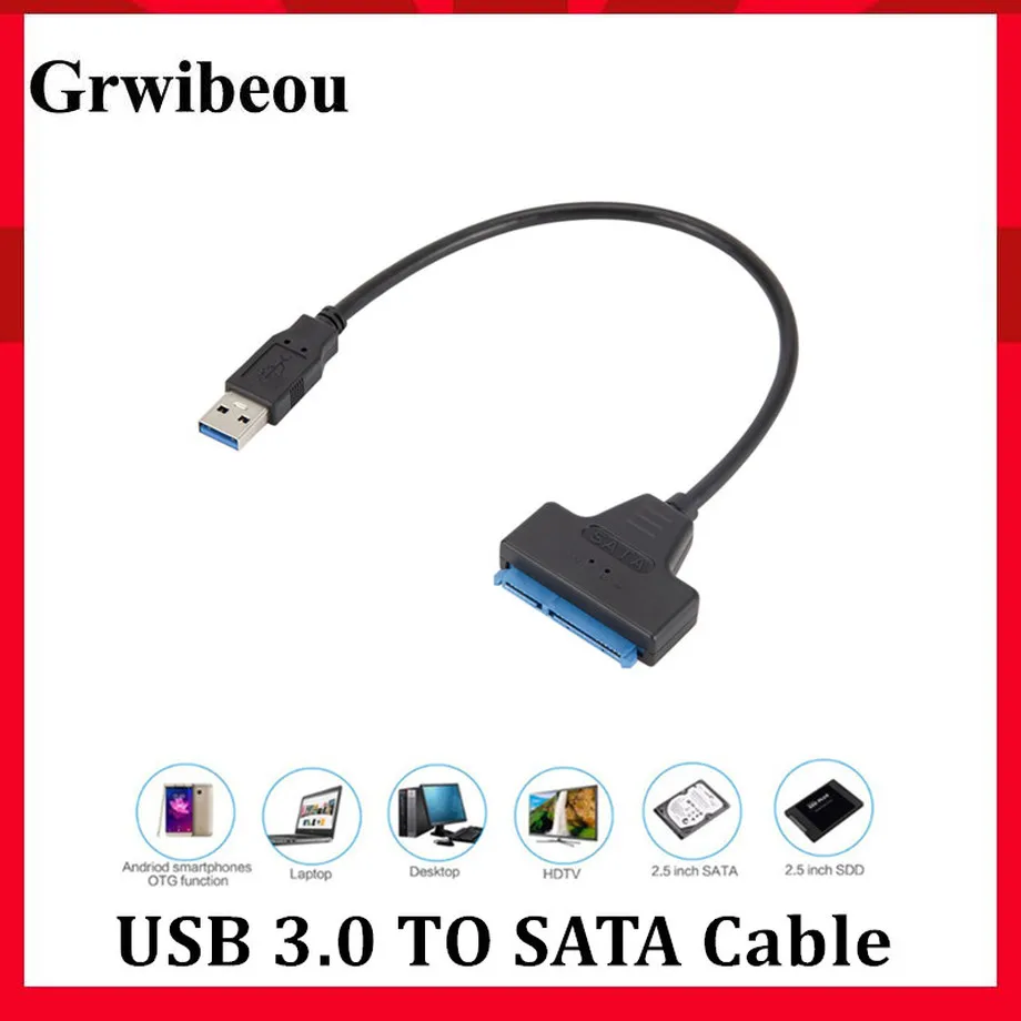 Grwibeou USB 3 0 SATA кабель Sata к адаптеру поддержка 2 5 дюймового внешнего SSD HDD жесткого