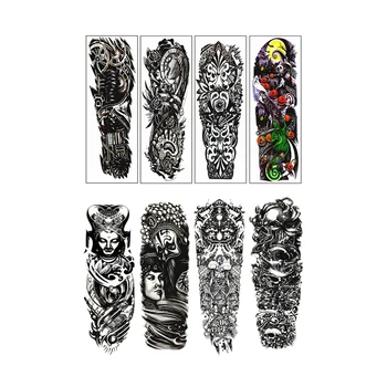 

8 Pcs Waterproof Temporary Tattoos Beijing Opera Full Arm Pattern Tattoos Applique Arm Full Arm Tattoos Sticker Applicable to Ma