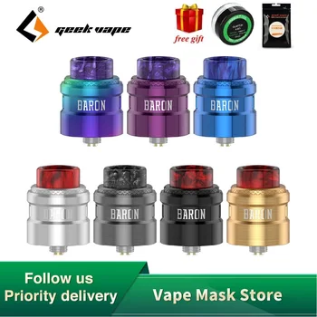 

Free Gift! Original Geekvape Baron RDA Tank with 24mm Dual Post Deck & Bottom Feeder Pin for Squonk Mods Atomizer VS Zeus Dual