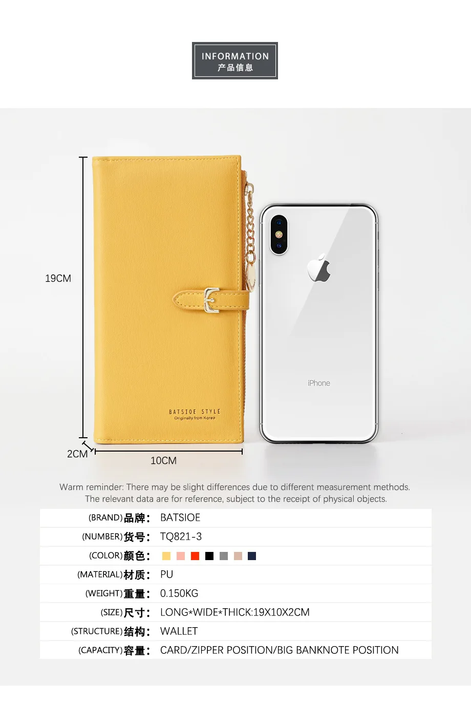 female fashion yellow purse card holder PU leather Long wallet womens big zipper wallets money cash bag Bolsa Feminina