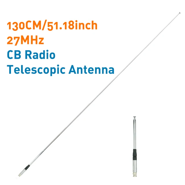 130CM/51.18inch 27MHz CB Radio Telescopic Antenna BNC Male Connector Radio Antenna for Kenwood ICOM Motorola IC-V8 IC-V80 IC-V82 2
