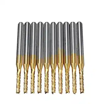 

10Pcs 2mm 1/8 inch Shank Engraving Bit Carbide End Mill CNC Cutter Tool