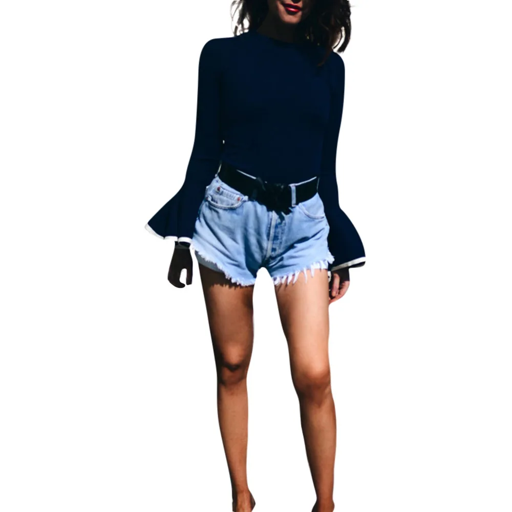 Женская однотонная хлопковая блузка Womail Повседневная Блузка с длинным рукавом