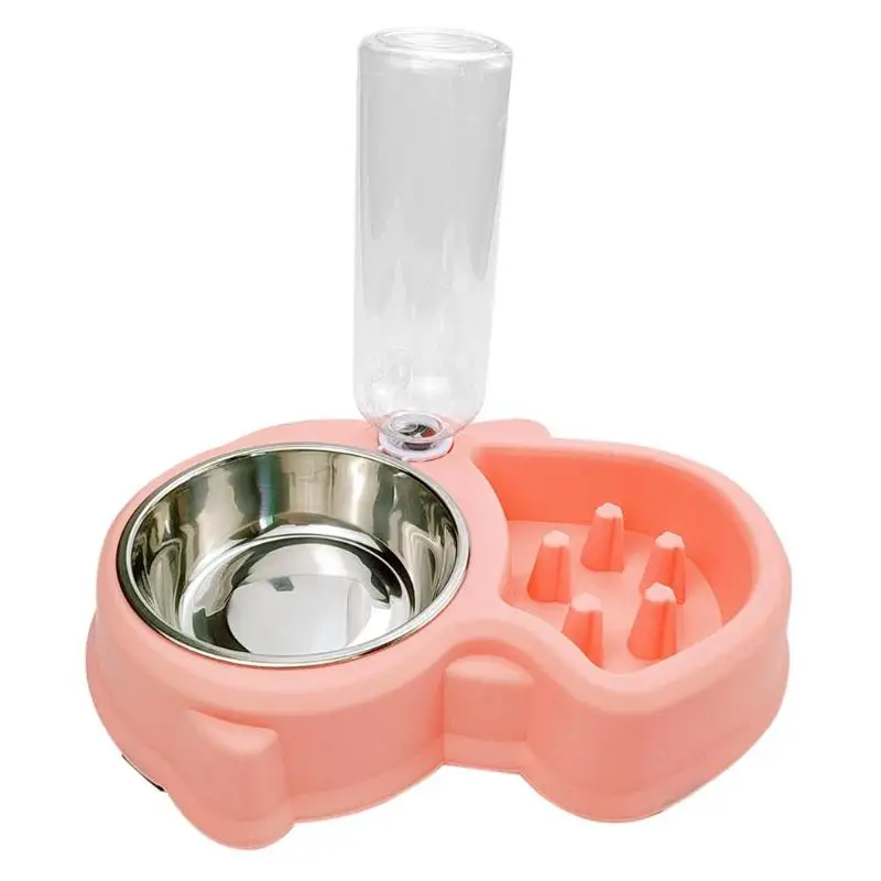 3pcs Stainless Steel Double Dog Cat Drinking Bowls Dual-use Bowls for Pet
