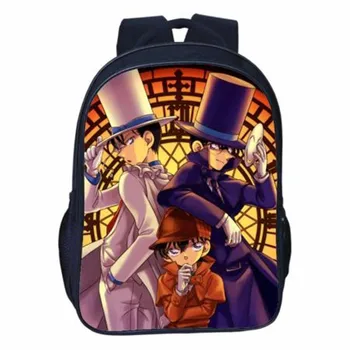 

New Comic Detective Conan Japanese Animation Accessory Backpacks for teenagers Luinous Logo laptop bags mochila Curel Fancl
