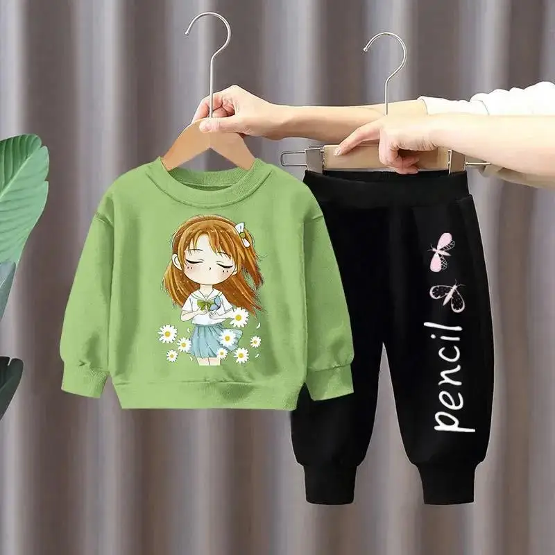 2022 New Children Girls Clothes Sets Autumn Spring Long Sleeve Sweater + Pants Fashion Kids Clothing Suits Boutique Tracksuit
