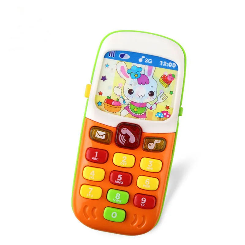 1 x Toy Phone Детский телефон игрушка раннее образование мультфильм мобильный телефон детские игрушки электронный игрушечный телефон музыкальный мини милый - Цвет: 1 x Toy Phone