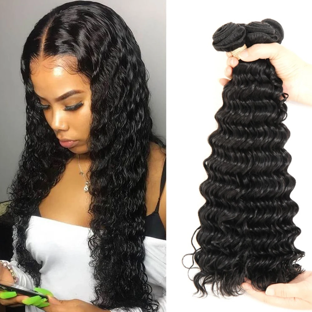 Allrun бразильские человеческие волосы пряпряди с глубокой волной сделка 100%