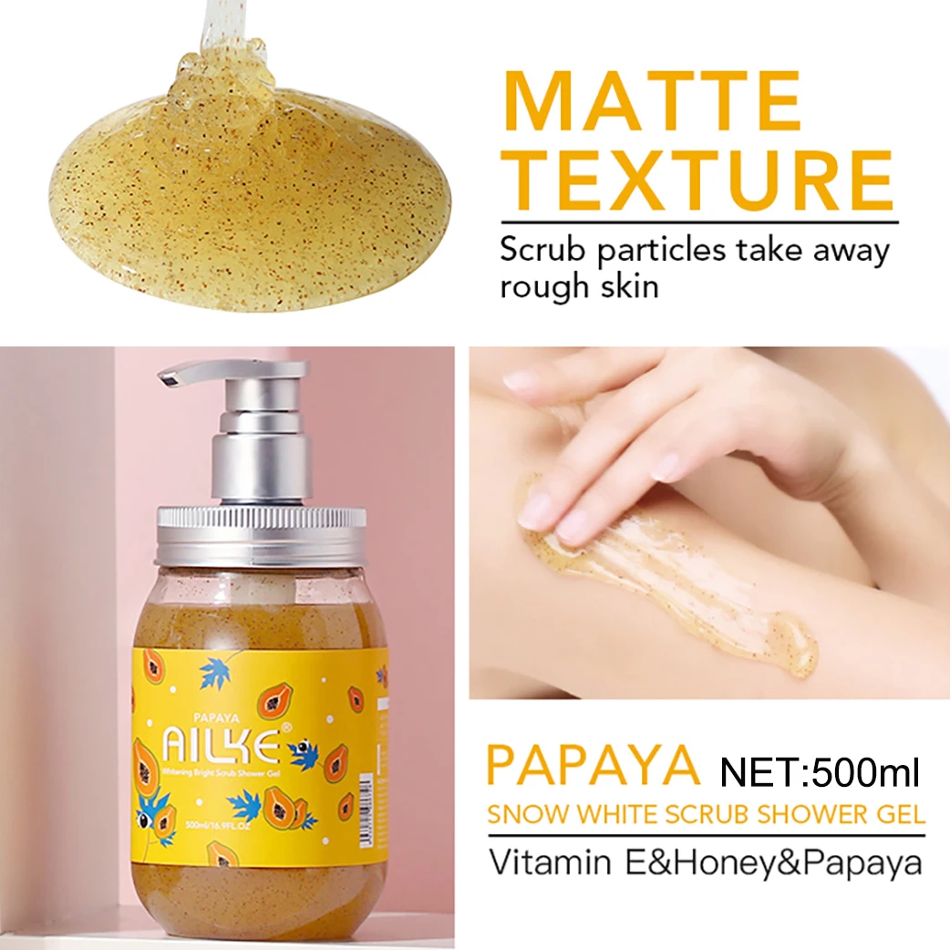 AILKE Bath foam female Whitening brightening Scrub fragrant body wash skin care lotion Exfoliating Shampoo shower Gel spa