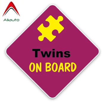 

Aliauto Safety Warning Car Sticker Lovely Twins Baby on Board Vinyl Decal for Tucson Megane 2 Lada Kalina Honda , 16cm*16cm