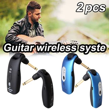 

2.4Ghz Wireless Guitar System Transmitter and Receiver 6-Channel Universal 1/4" for Electric Guitar Bass Amplifier Bateria Mixer
