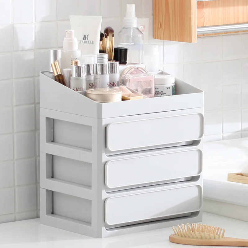 

Drawer Cosmetic Storage Box Dresser Organizing Box Storage Rack Desktop Plastic Multi-Layer Skin Care Products Shelf