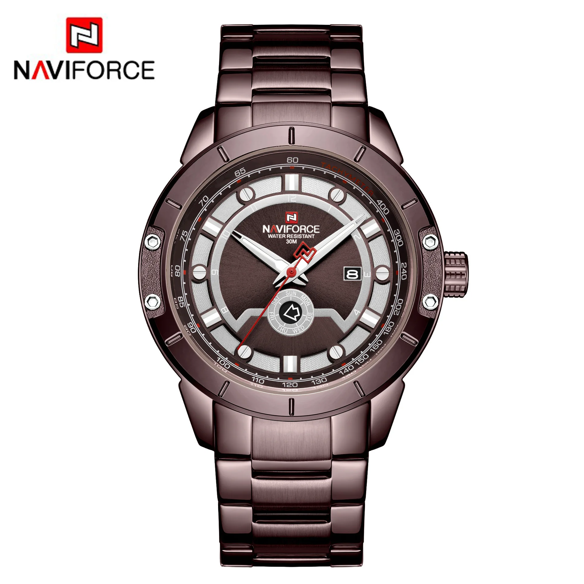 

Naviforce Xiang 9166 MEN'S Watch Stainless Steel Strip Quartz Watch Students Sports Trend MEN'S Watch