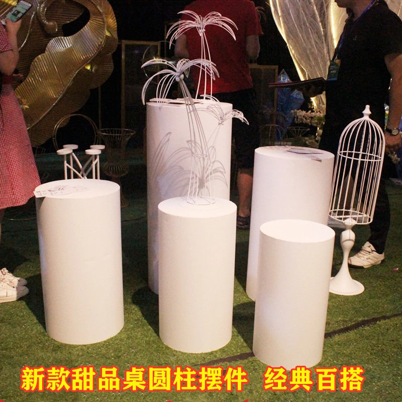  Wedding Props Cylinder Dessert Table Wedding Welcome Decoration Display Table Window Wrought Iron O