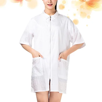 

Waterproof Hairdresser Uniform Beauty Technician Overalls Salon Suit Hair Dyeing Clothes (White Size M)