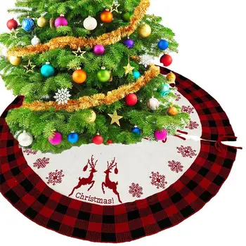 

Merry Christmas Tree Skirt Snowflake Elk Design Christmas Ornament for Holiday Home Party Decor
