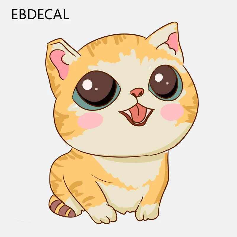 Ebdeckle Высокое качество Желтый Pet Cat для Авто/бампер/окно/наклейка на стену стикеры