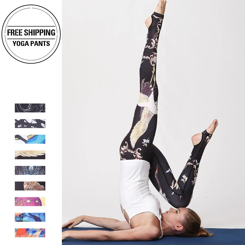 

Quick Dry Fitness Yoga Pants High waist Slim Training Leggings Gym Sports Tights Running Jogging Tummy Control Print Trousers