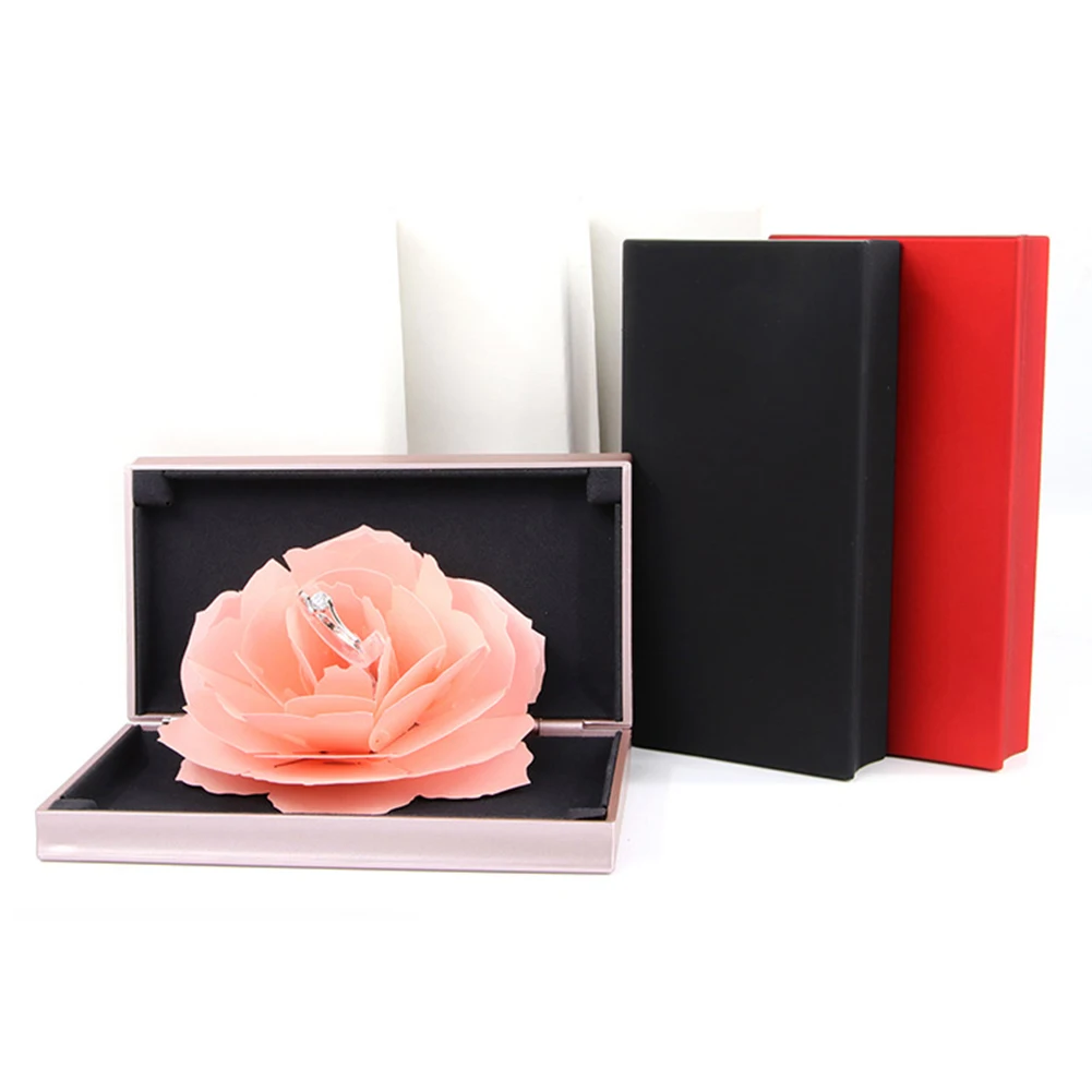 Всплывающие розовое цветочное кольцо коробка Свадебная помолвка сюрприз держатель для хранения драгоценностей День Святого Валентина лучшие подарочные коробки для девушки