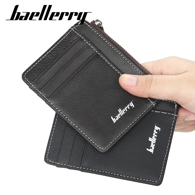 Baellerry, кошелек для карт, бизнес-держатель для карт из искусственной кожи, карман для монет, Мужской органайзер для карт, кошелек, сумка для денег