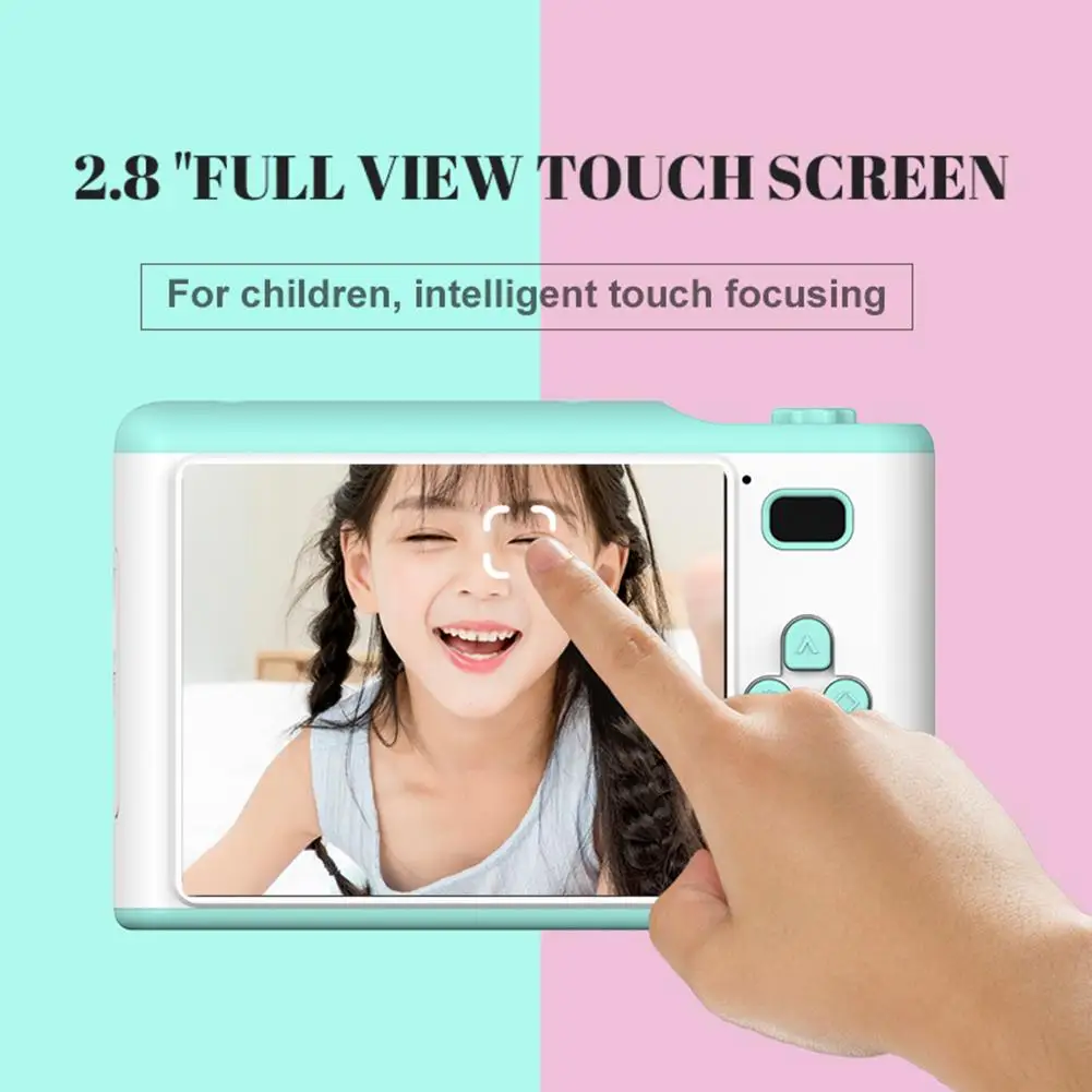 Hba3e616df22948c29d22a2a2d4fc1ca1u Children Camera 2.8" IPS Eye Protection Screen HD Touch Screen Digital Dual Lens 18MP Camera for Kids