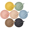 100%Food Grade Silicone Baby Feeding Plate Suction Tableware Spoon Waterproof Suction Bowl Kids Non-slip Children's Products 6