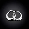 Personality Hyperbole 100% 925 Sterling Silver Simple Smooth Moon Big Hoop Earrings For Women Sterling-Silver-Jewelry Pendientes ► Photo 3/6