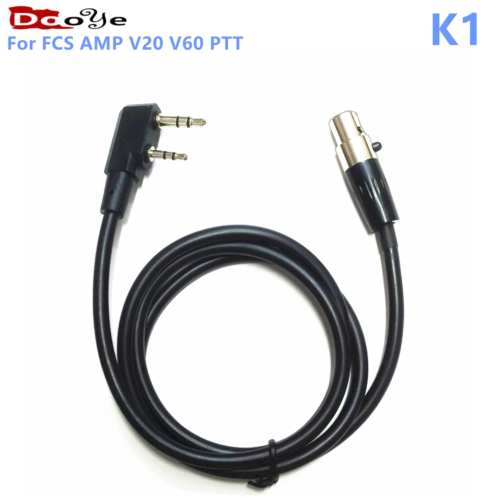 For FCS AMP Tactical Headset V20 V60 PTT Connects Cable  Adaptor，Connector Standard KN6 to BAOFENG KENWOOD TYT