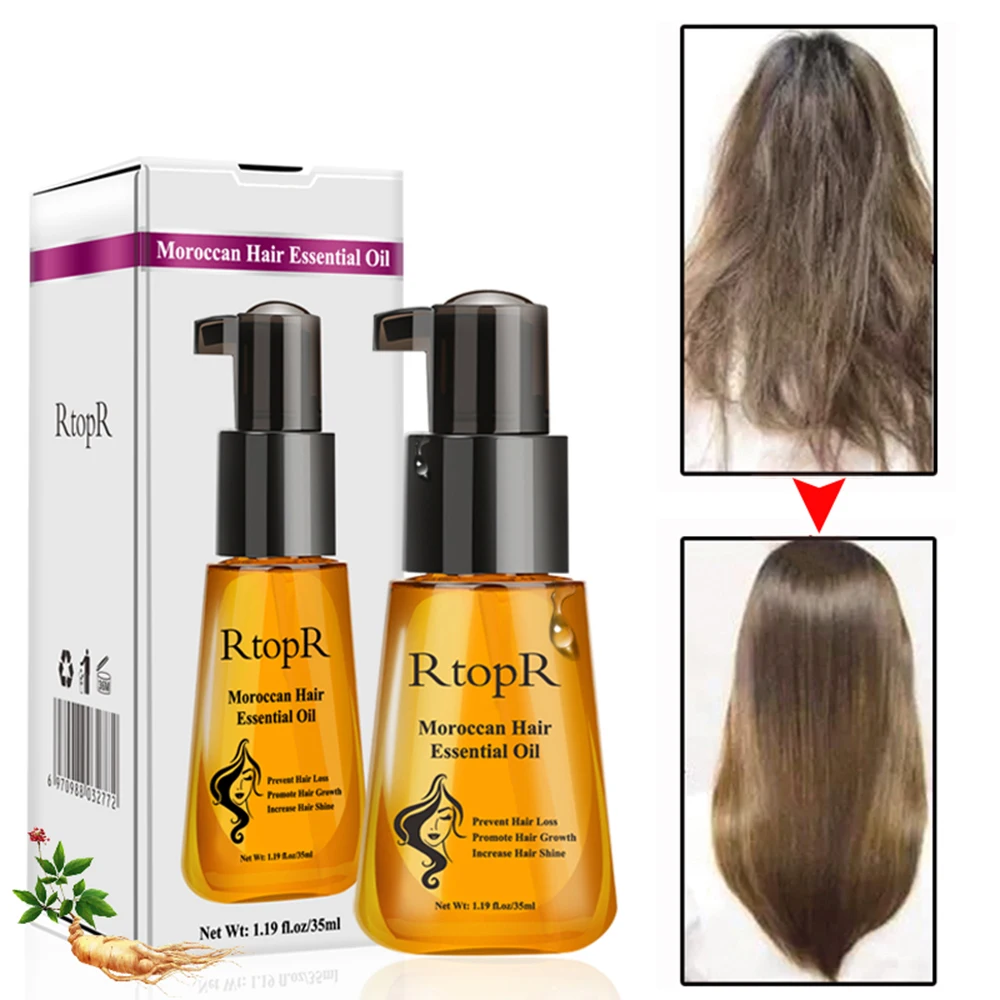 Moroccan Pure Argan Oil Hair Essential Oil Frizzy Dry Hair Keratin Repair Hair Care Hair Scalp Treatments promotes hair growth