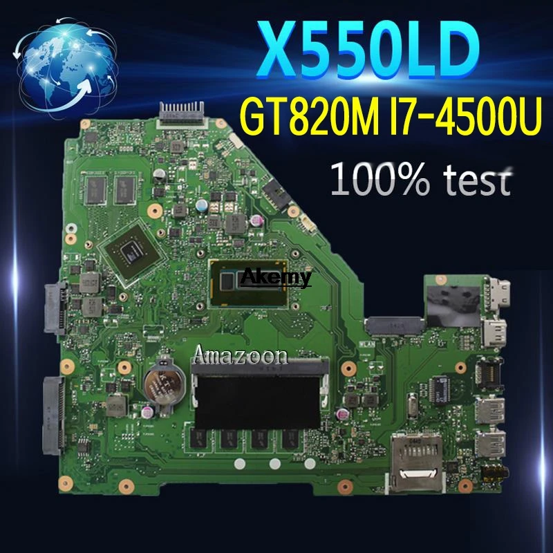 Amazoon GT820M I7-4500U 4 Гб X550LD материнская плата для ноутбука ASUS A550L Y581L W518L X550LN Материнская