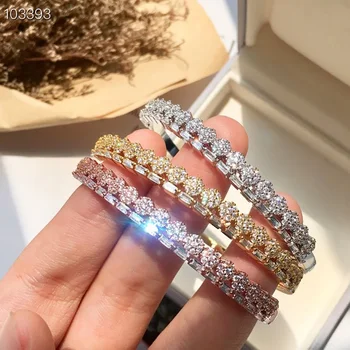 

YPAY8 Fashion Brand Women Bracelets & Bangles Wedding Cuff Design Wedding party Crystal Bracelets Luxury Rose Gold Jewelry