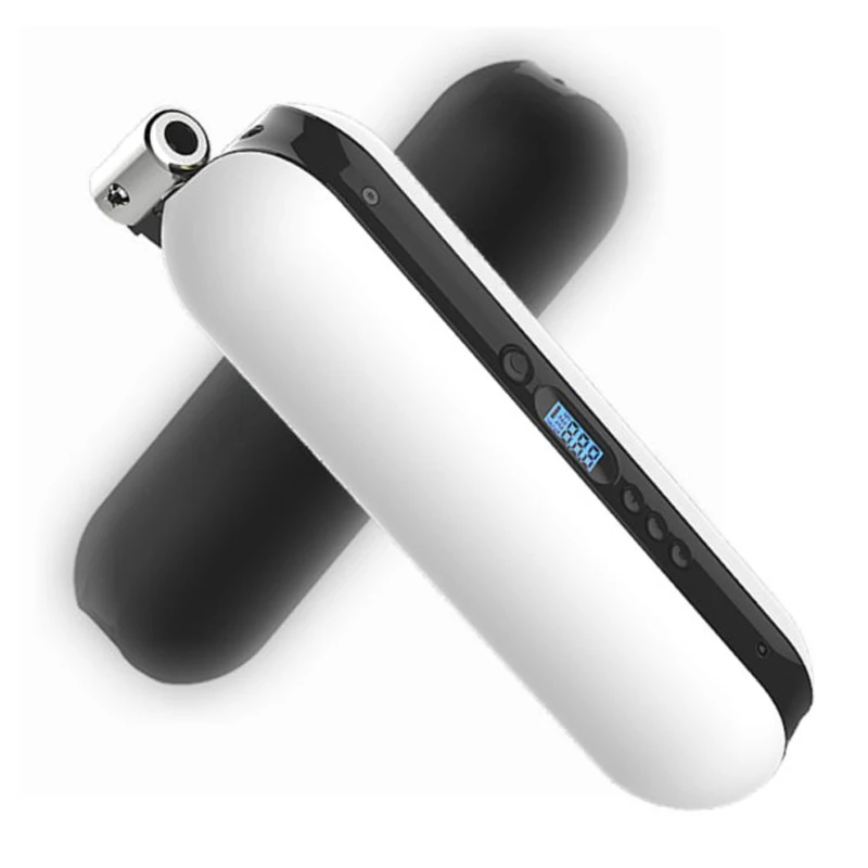 Automatic Electric Fast Bicycle Pump Portable Intelligent Bike Tire Inflator Rechargeable Electric Air Pump White