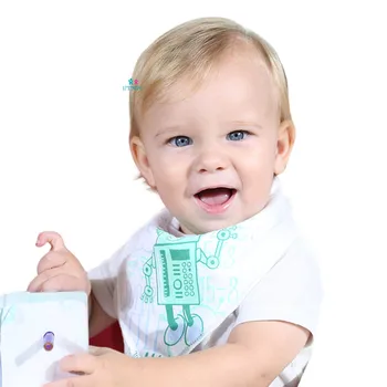 

100%Cotton Unisex Adjustable Snaps Bibs Baby Bandana Drool Bibs for Drooling&Teething Newborn Bibs Useful Baby Accessories 2Pcs