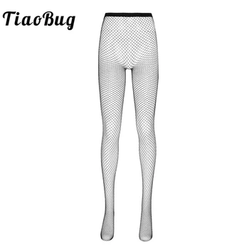 

Women Hollow Out Fishnet See Through Sheer Lingerie High Waist Closed Toes Leggings Sexy Tights Stretchy Pantyhose Stockings