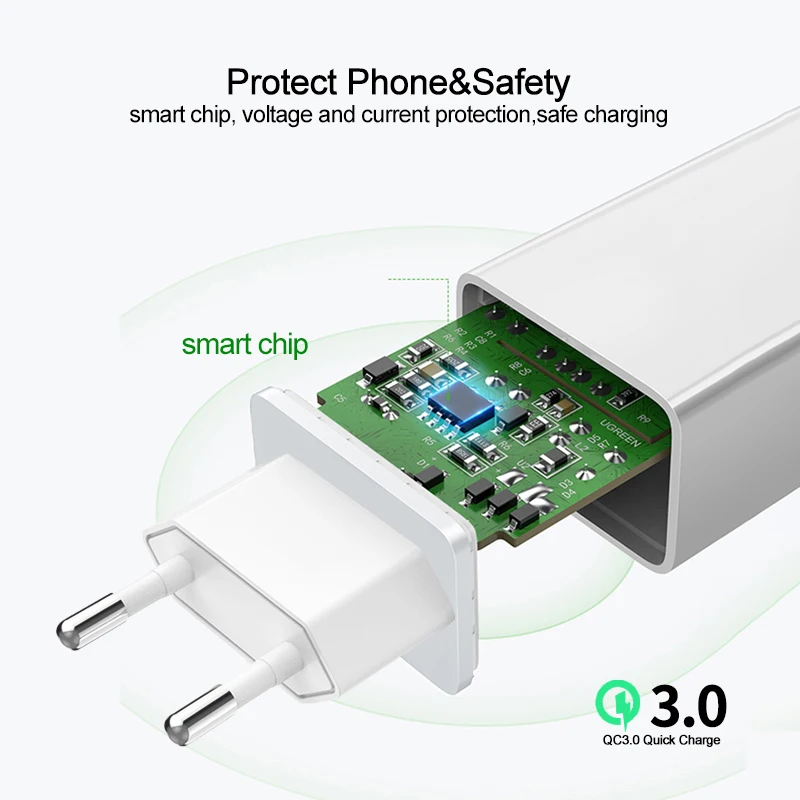 PUJIMAX USB зарядное устройство 3 0 быстрое для телефона с 1 м напряжение и ток умный