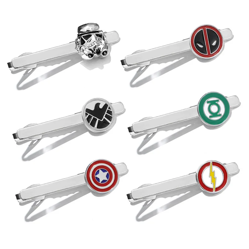Men Tie Clips Various Designs Option Superheroes Captain Star Wars Pins For Praty Wedding Business Jewelry | Украшения и