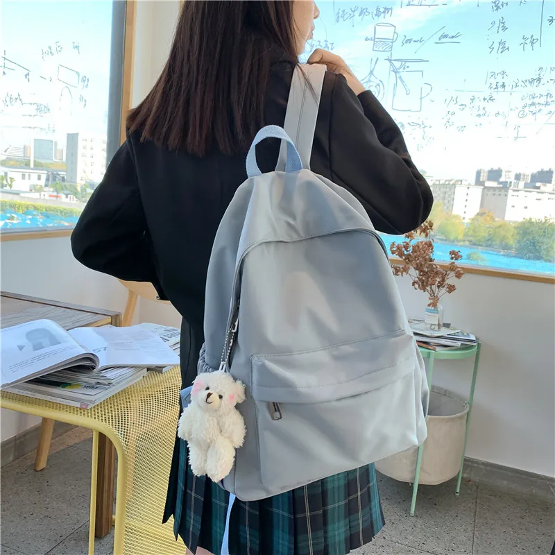 Fashion Women Preppy Style Soft Nylon Backpack Female Schoolbag For Teenage Girls Striped Mochila Waterproof  Rucksack