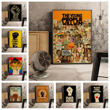 

Movie Black Lives Matter Collection Retro Poster Art Decor Home Decor Quality Canvas Painting Wall Decor living room Posters