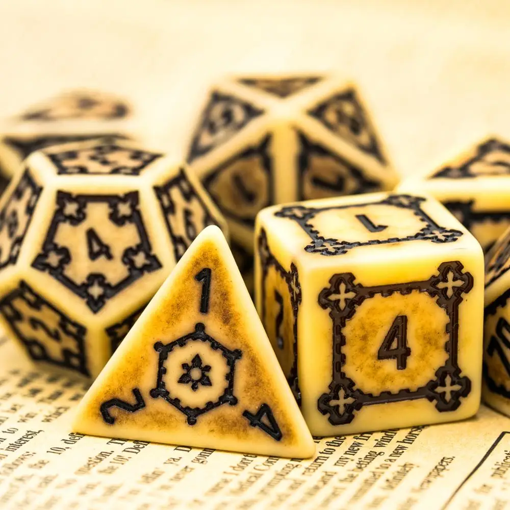 7 Pcs 25mm Giant DND Dice Polyhedral Set with Leather Bag Retro D&ampD for Table Games MTG RPG | Спорт и развлечения