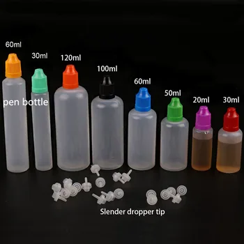 

50pcs 5ml/10ml/20ml/30ml/50ml/100ml/120ml LDPE Plastic Vape Dropper Bottle Eliquid Juice Squeeze Bottle with Childproof Cap