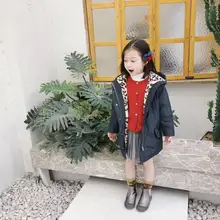 Осенне-зимняя детская верхняя одежда с леопардовой подкладкой, Утепленная зимняя куртка для маленьких девочек