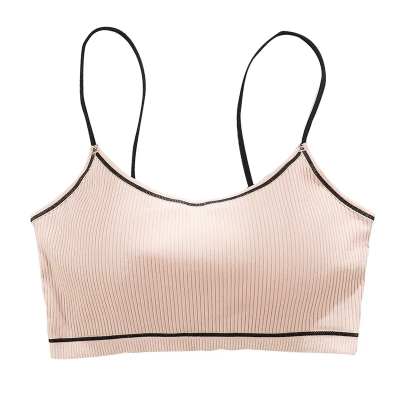Light Pink Для женщин бюстгальтер без косточек кроп Топ Бюстгальтер Топ груди площадку носить нижнее белье без бретелек с застежкой-молнией на спине - Цвет: Light Pink