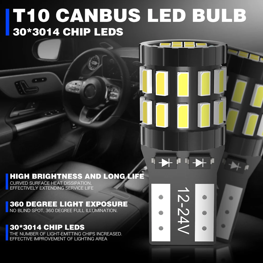 2x T10 W5W Led Bulb Car Interior Map Light Side Marker Lamp For Volvo XC60  XC90 S60 V70 S80 S40 V40 V50 XC70 V60 C30 C70 XC 60 - AliExpress